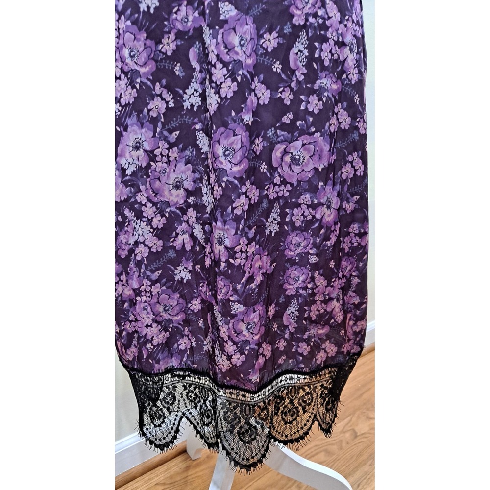 S Pretty Damage Vixen Dress Purple Floral Lace Cut Outs Y2K - Picture 2 of 10